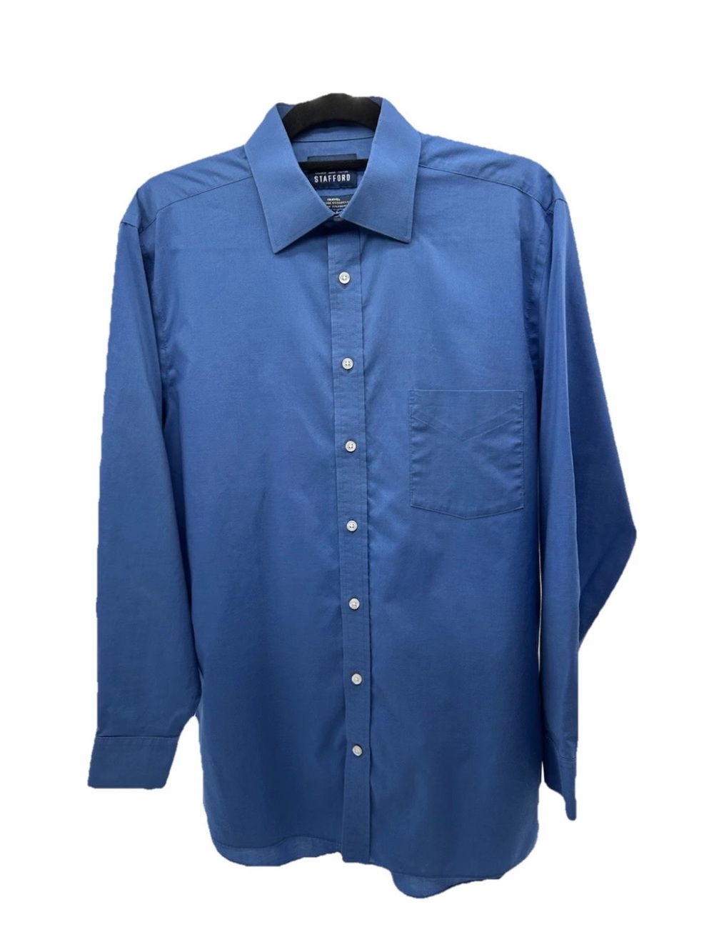 Stafford Men's Solid Royal Blue Long Sleeve Dress Shirt